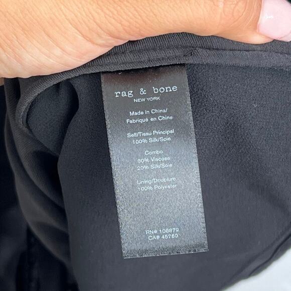 Rag & Bone Victor V-Neck Wrap Silk Short Dress black womens ize SMALL - Picture 8 of 8